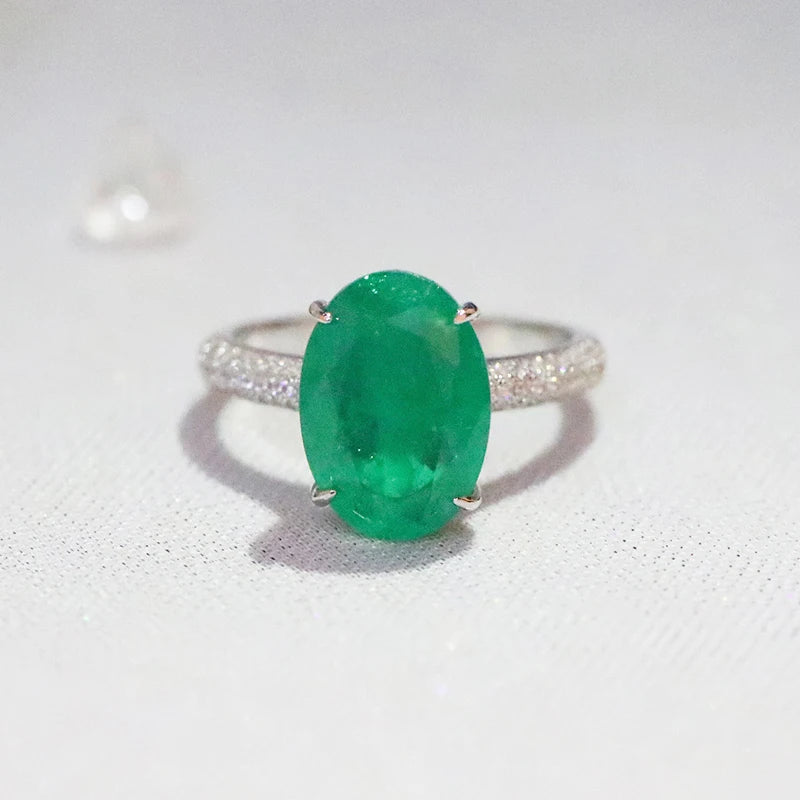 925 Sterling Silver Oval Ring for Women with Paraiba Tourmaline – Engagement Wedding Jewelry