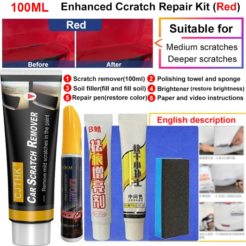 Car Scratch Remover Paint Care Kit for Auto Body Repair and Polishing