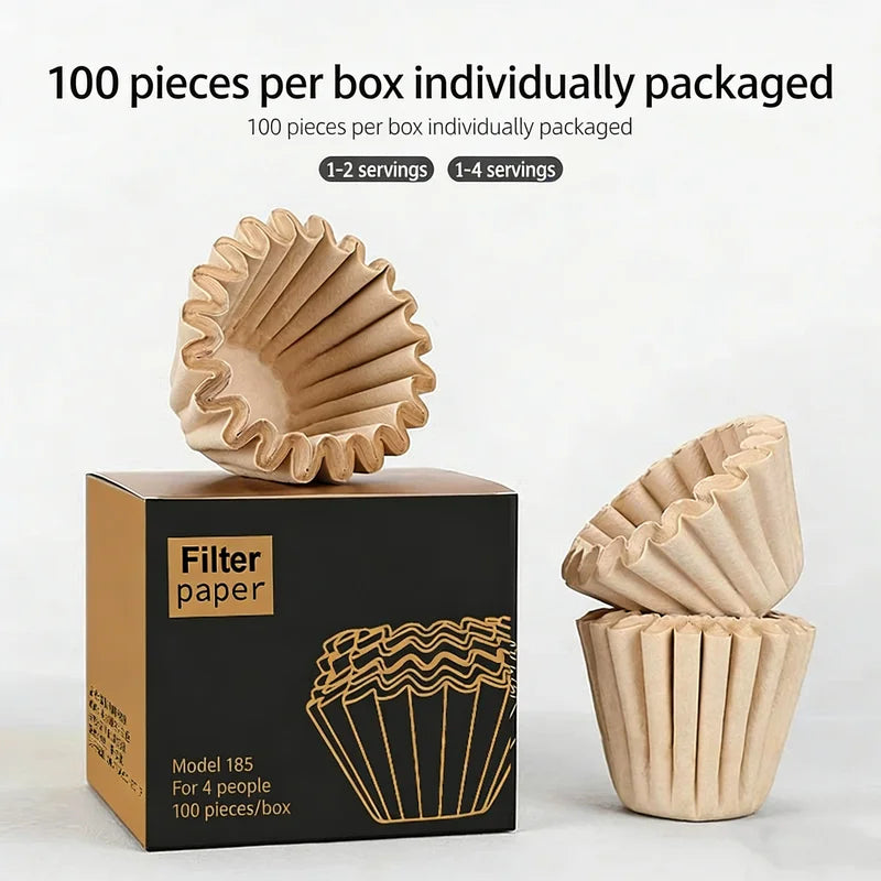 Disposable Coffee Filter Papers 50/100pcs for Drip Coffee Makers, Fits B75 & Wave Drippers