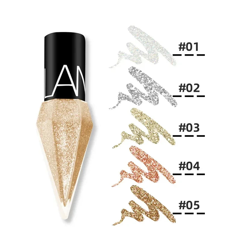 Liquid Glitter Eyeshadow & Eyeliner Set - Sparkling Silver & Rose Gold Colors