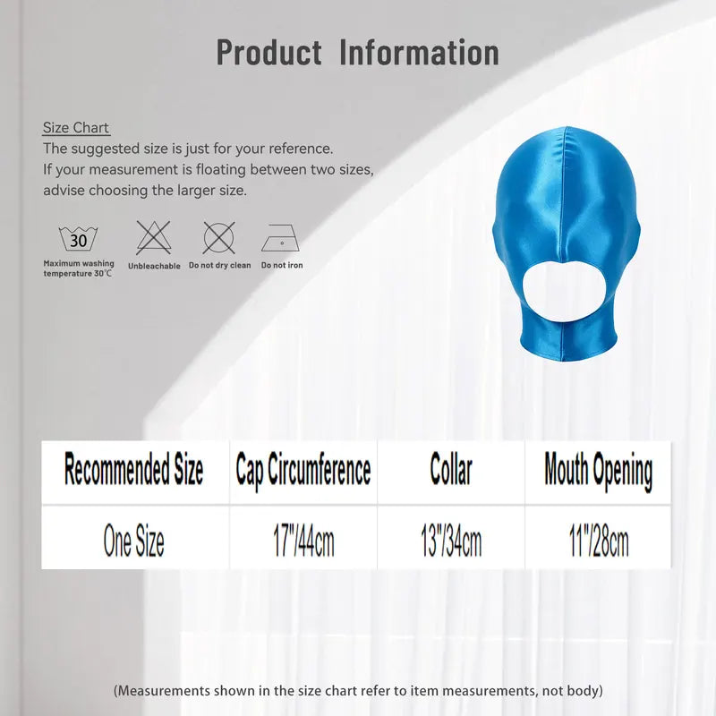 Full-Head Open Mouth Balaclava Mask with Back Zipper - Breathable Headgear for Halloween & Nightclub