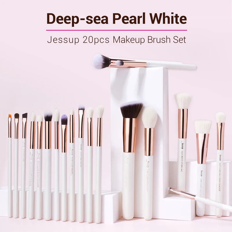 20-Piece Makeup Brush Set with Synthetic & Natural Hair for Face & Eyes