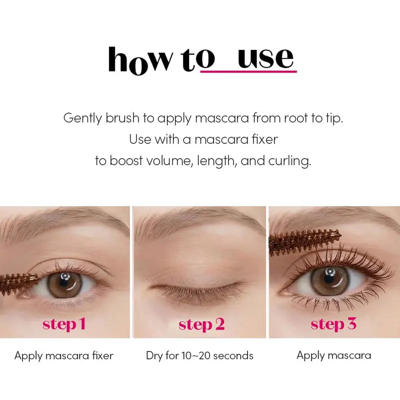 Volumizing Curl Fix Mascara - Smudge-Proof, Long-Lasting Eyelash Enhancer, Multiple Shades