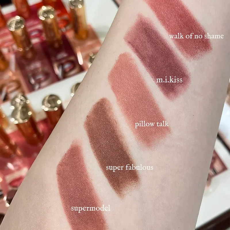 Waterproof Lipstick with Glitter Finish - Matte Powder Lip Color for Makeup