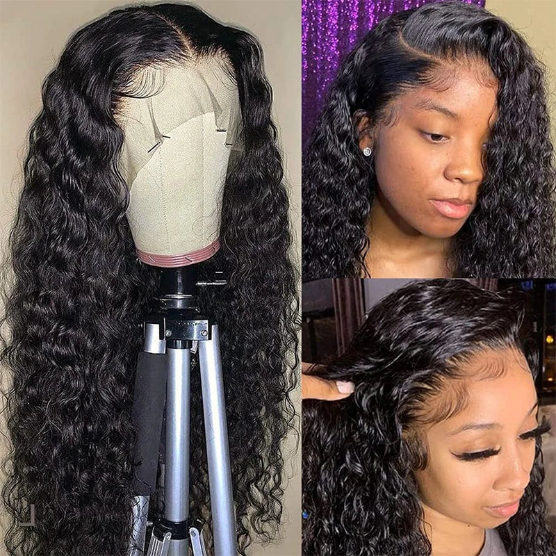 Water Wave 13x4 13x6 Lace Front Wigs Human Hair Curly Natural Hairline for Women
