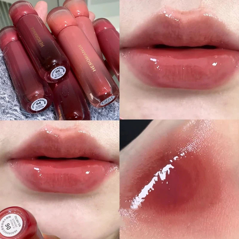 Moisturizing Lip Gloss with Mirror Water Finish - Clear Tint, 6 Colors Available