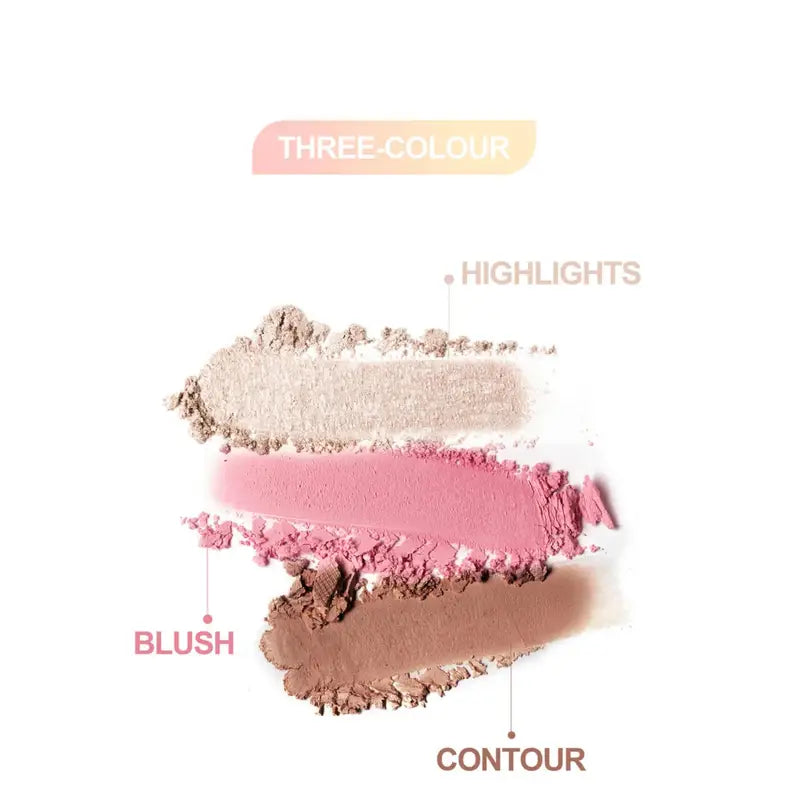 3-in-1 Makeup Palette Contour Blush Highlighter Face Powder for Professional Use