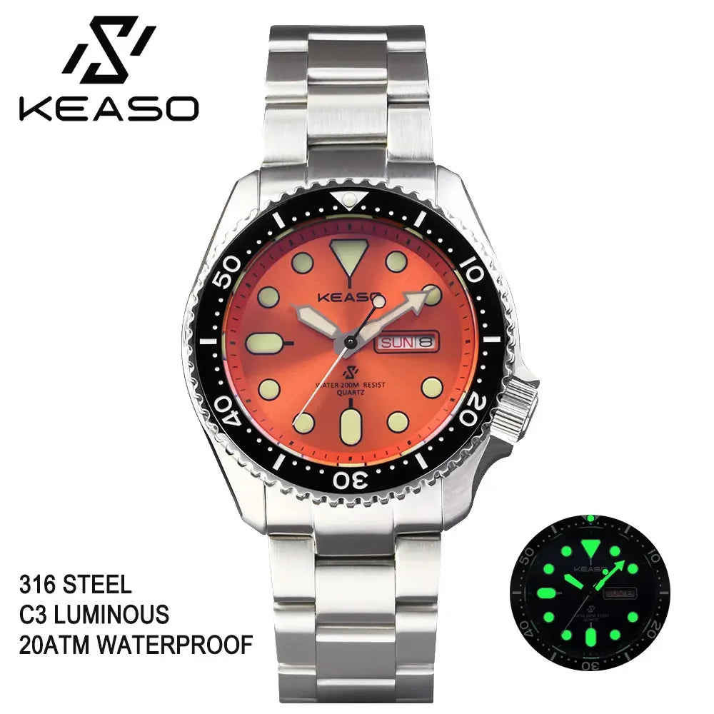 Men's Dive Watch C3 Luminous 316L Steel Waterproof Sapphire MIYOTA Quartz