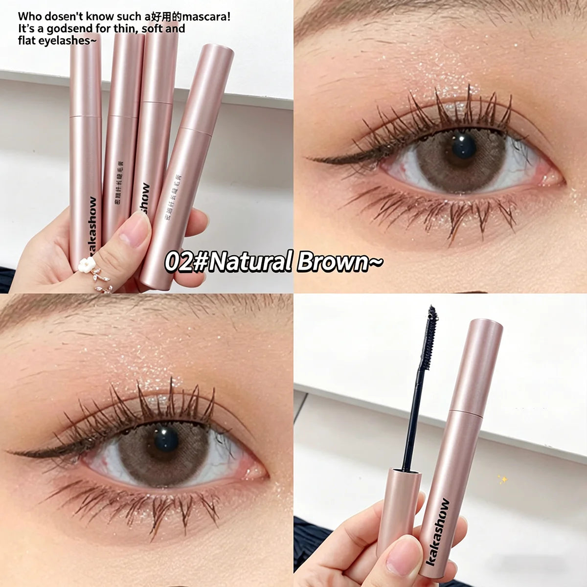 Long Lasting Waterproof Curling Mascara - No Clumping Natural Lash Effect
