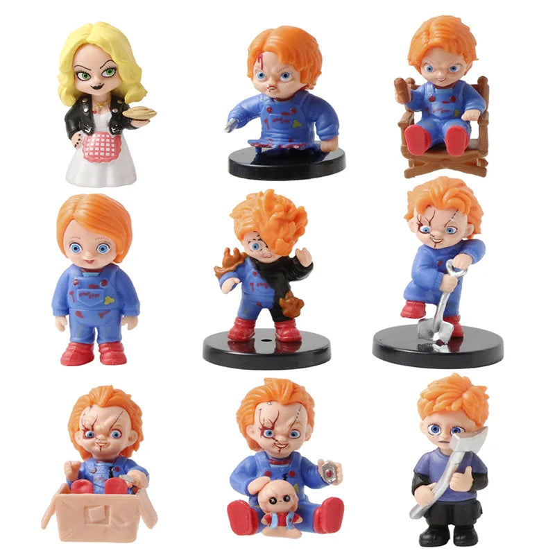 Chucky Action Figure Set - 9 PVC Toys for Halloween Decor & Gifts