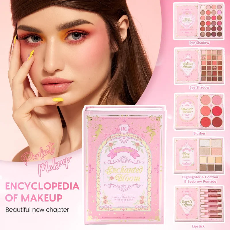 All-in-One Makeup Palette with Eyeshadow, Blush, Contour, Lipstick & Brow Pomade