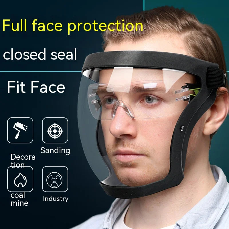 Full Face Shield Protective Face Mask for Work & Kitchen Anti-Fog Oil Proof