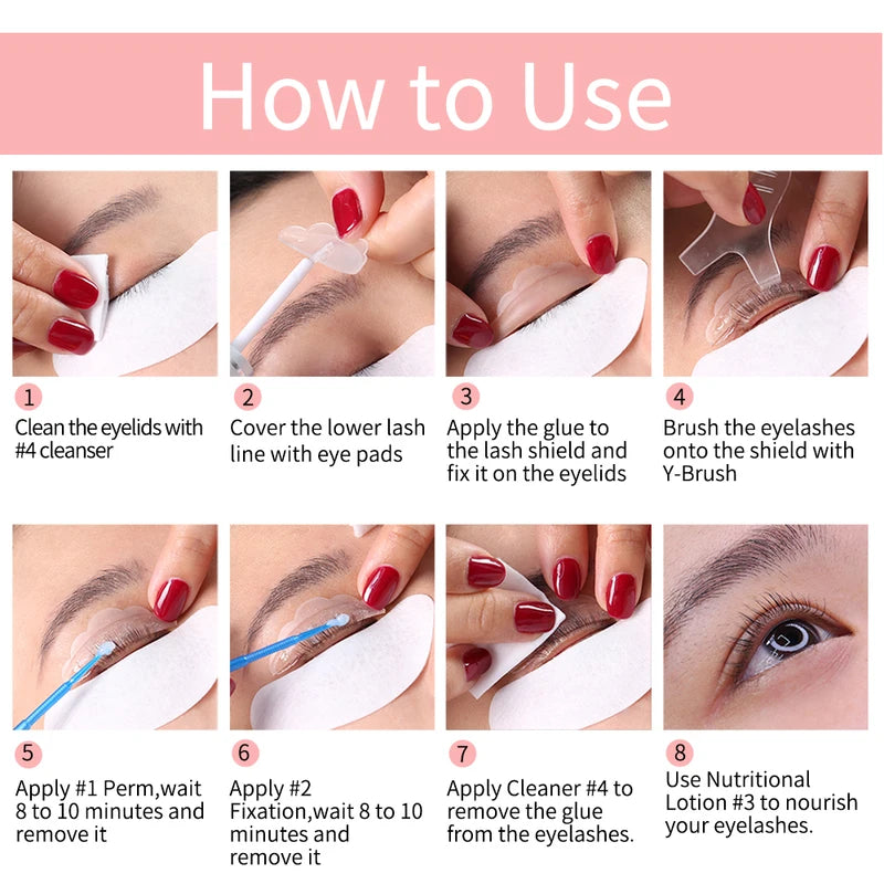 Lash Lift Kit with Eyelash Brushes & Pads - Long-Lasting Curl 6-8 Weeks