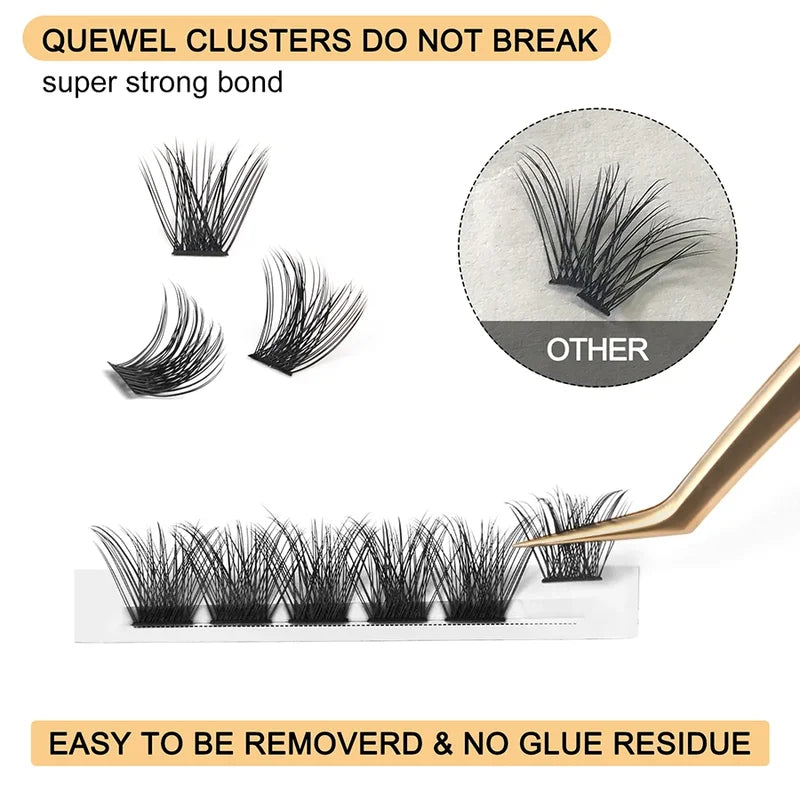 DIY Cluster Eyelash Extensions 144pcs Fluffy Mink Fans for Lash Art