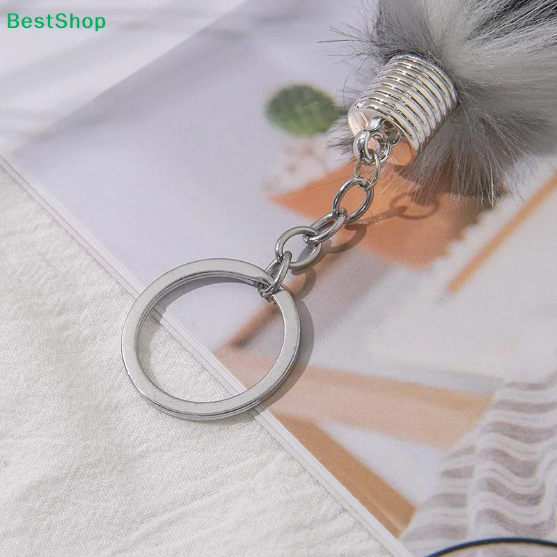 Fox Tail Keychain Irregular Car Bag Pendant Animal Style Plush Keyring