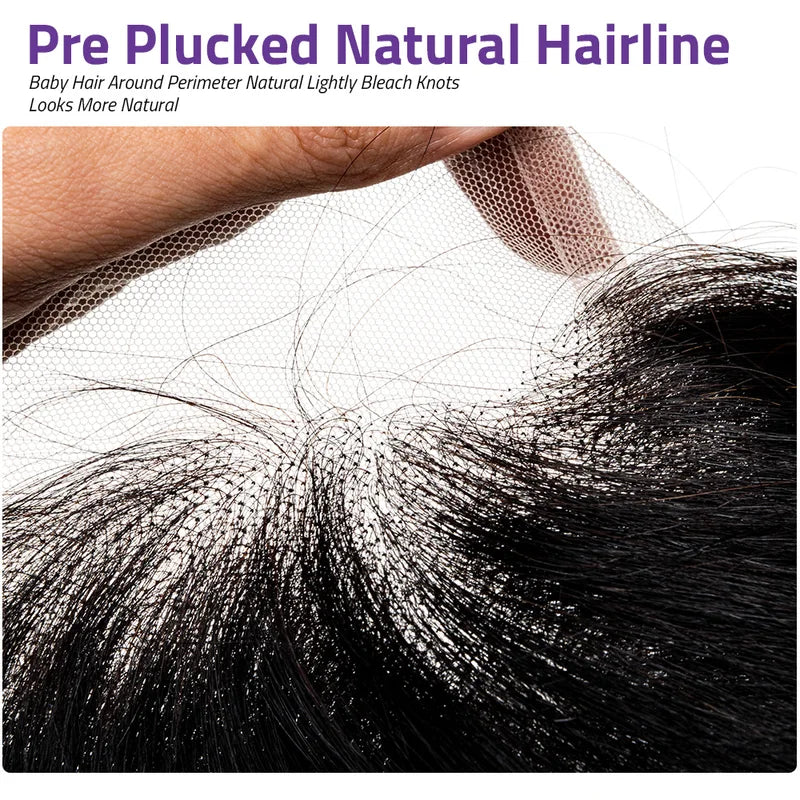 Long Body Wave Human Hair Wig 13x6 HD Transparent Lace Front 40 Inch Pre-Plucked 220 Density