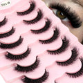 Fluffy Faux Mink False Eyelashes 5/7 Pairs Wispy Natural Look Thick Volume Curly