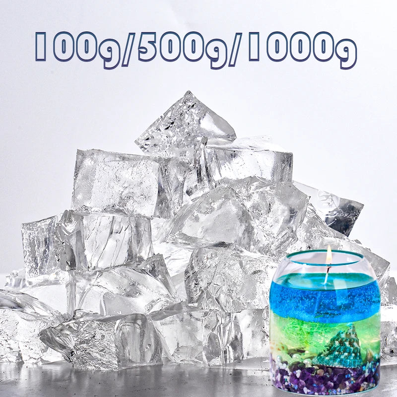 Clear Gel Wax for Candle Making & Jewelry Crafting - 100g/500g/1000g