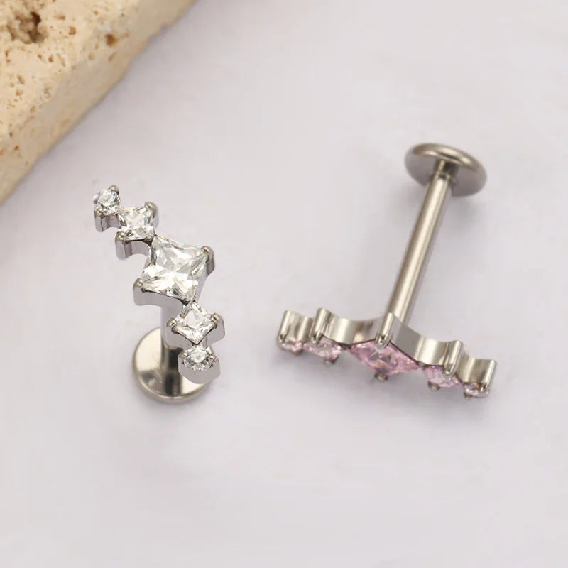 Titanium Body Piercing Jewelry Helix Tragus Conch Lip Labret Nose Earring Set