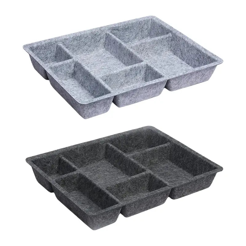 Felt Drawer Organizer Tray - Multi-Compartment Storage Box for Vanity, Office, Kitchen