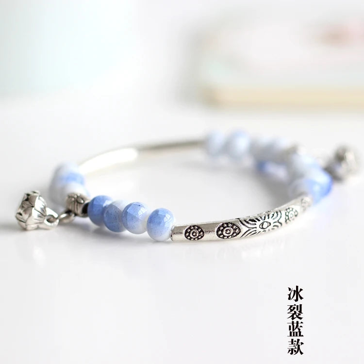 Handmade Ceramic Bracelet for Women and Girls, Retro Fashion Jewelry, Wholesale Gift