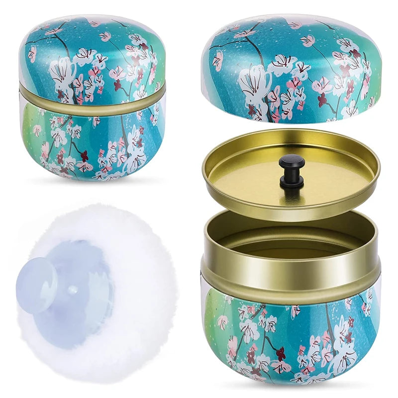Portable Makeup Puff and Powder Container for Travel and Home Use