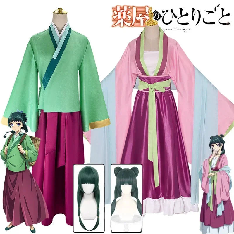 Anime Apothecary Diaries Cosplay Costume and Wig Set for Halloween & Events