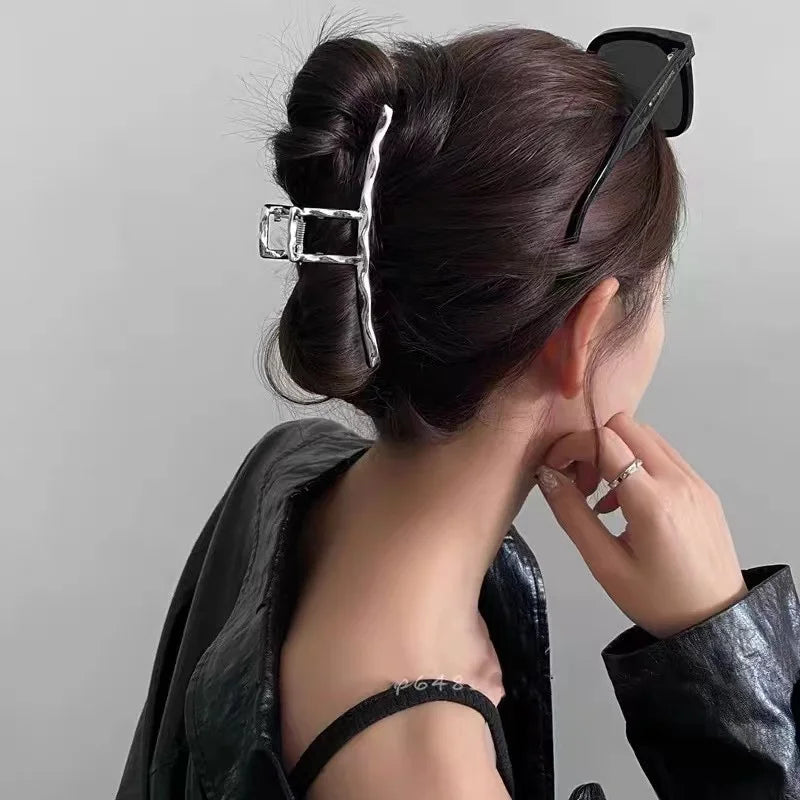 Irregular Cross Design Hair Claw Ponytail Holder Nonslip Geometric Hair Accessory