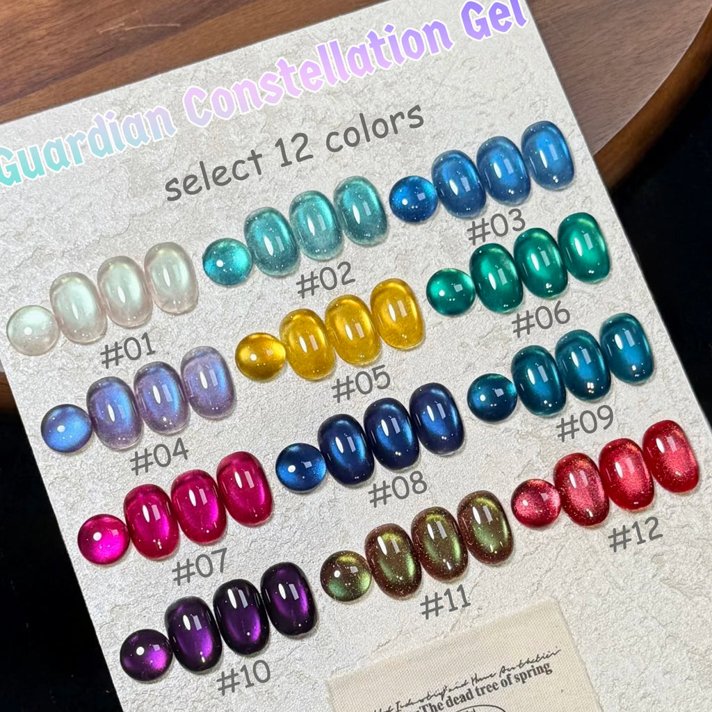 12-Piece Magnetic Cat Eye Nail Polish Gel Set UV Soak Off Nail Art Kit for Salon & Home