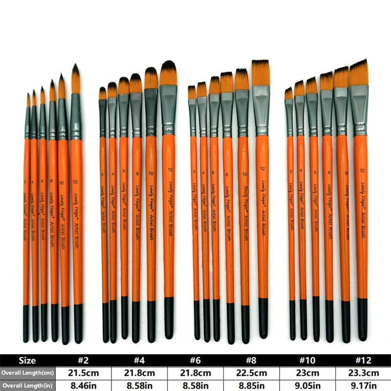 Paint Brushes Set of 6 / 24pcs Artist Brushes with Wooden Handles for Watercolor & Acrylic