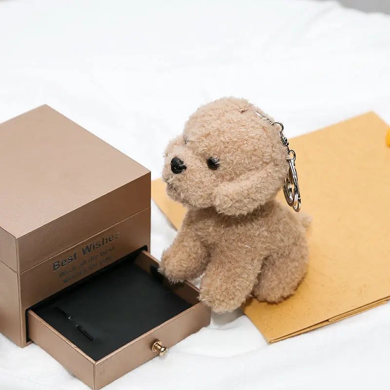 12cm Cute Teddy Dog Plush Keychain Small Pendant Kids Toy Backpack Accessory Christmas Gift