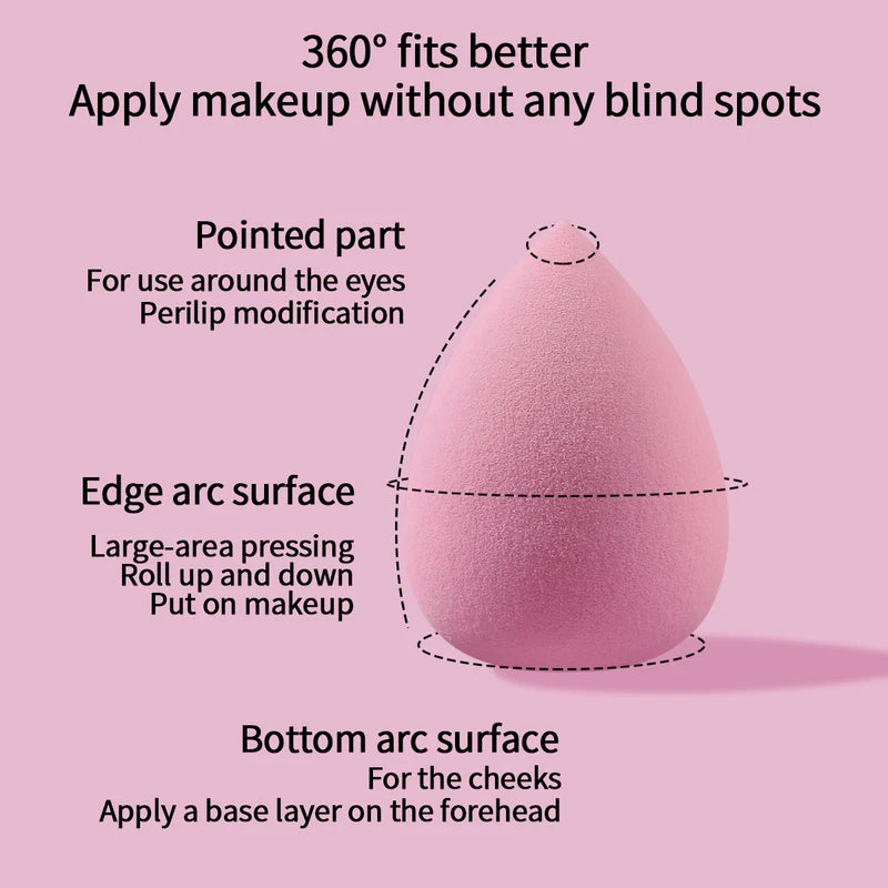 Large Soft Makeup Sponge Set - Portable Beauty Egg Collection, No Powder Sticking, Multiple Colors