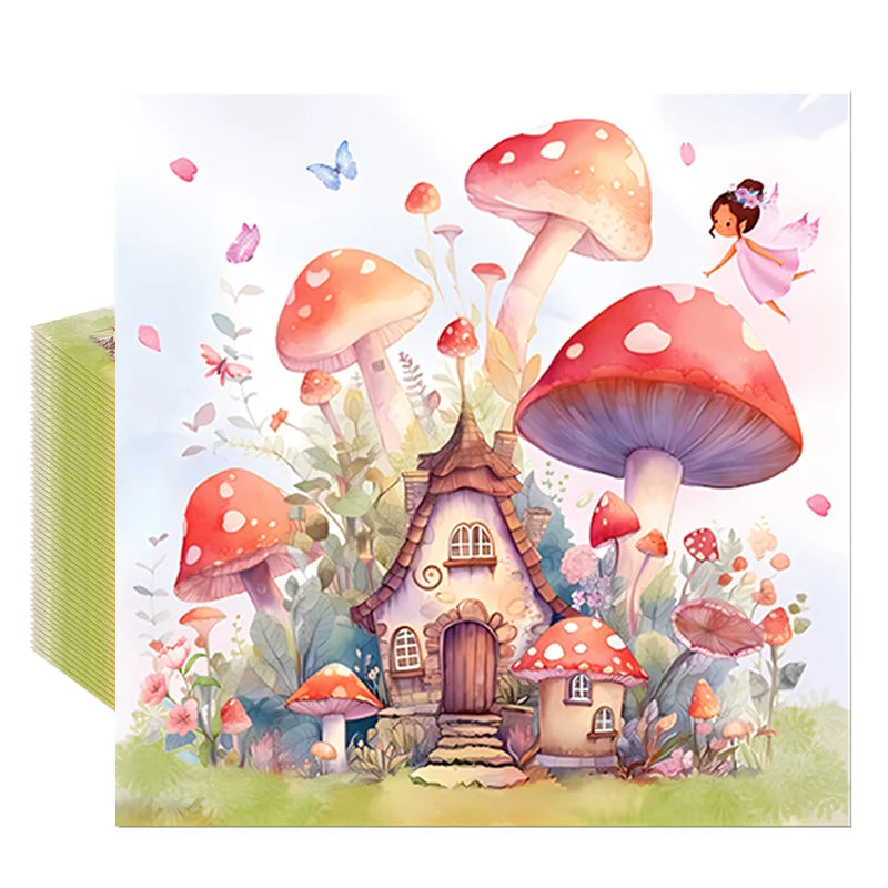 Enchanted Forest Mushroom Paper Napkins for Parties and Celebrations