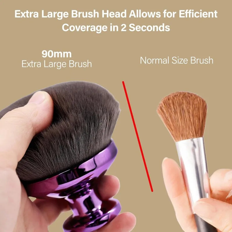 Large Body Makeup Brush for Self Tanner and Bronzer - Flawless Oval Kabuki Brush