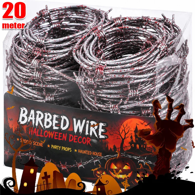 Halloween Fake Barbed Wire Fence Decoration for Haunted Houses & Parties - Spooky Prop