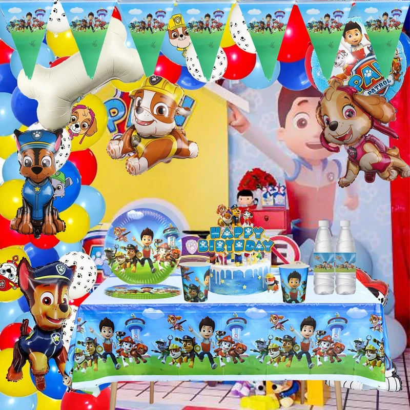 PAW Patrol Party Decorations Set for Kids Birthday Party Supplies Balloons Plates & Tablecloths