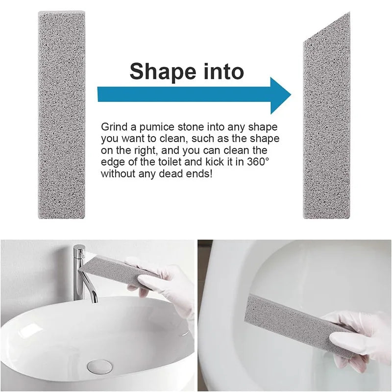 Water Pumice Stones Cleaning Brushes Set - Stain Removal for Bathroom & Toilet Surfaces