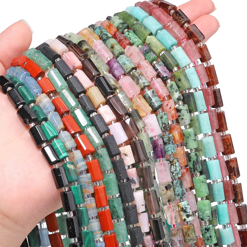 Natural Gem Beads Assortment - Garnet Amazonite Tourmaline 8-11mm Irregular Beads for Jewelry Making