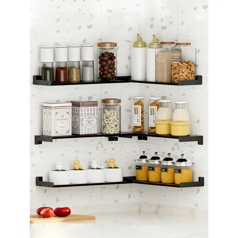 Set of 6 Rustic Wall Floating Shelves for Bathroom Kitchen Living Room
