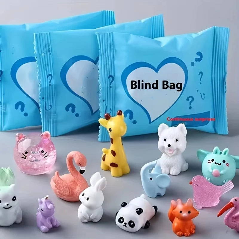 Mini Animal Night Light Set - Blind Box Decorative Small Ornaments for Desk & Party