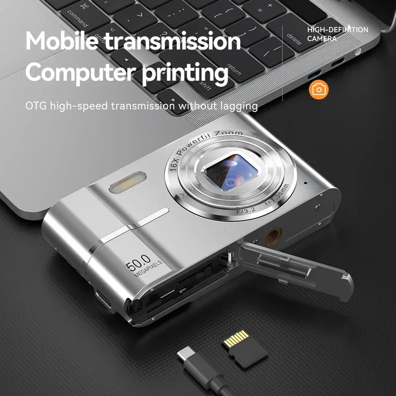Digital Camera 50MP 5K Video 16X Zoom Anti-Shake Pocket Camera for Kids & Students