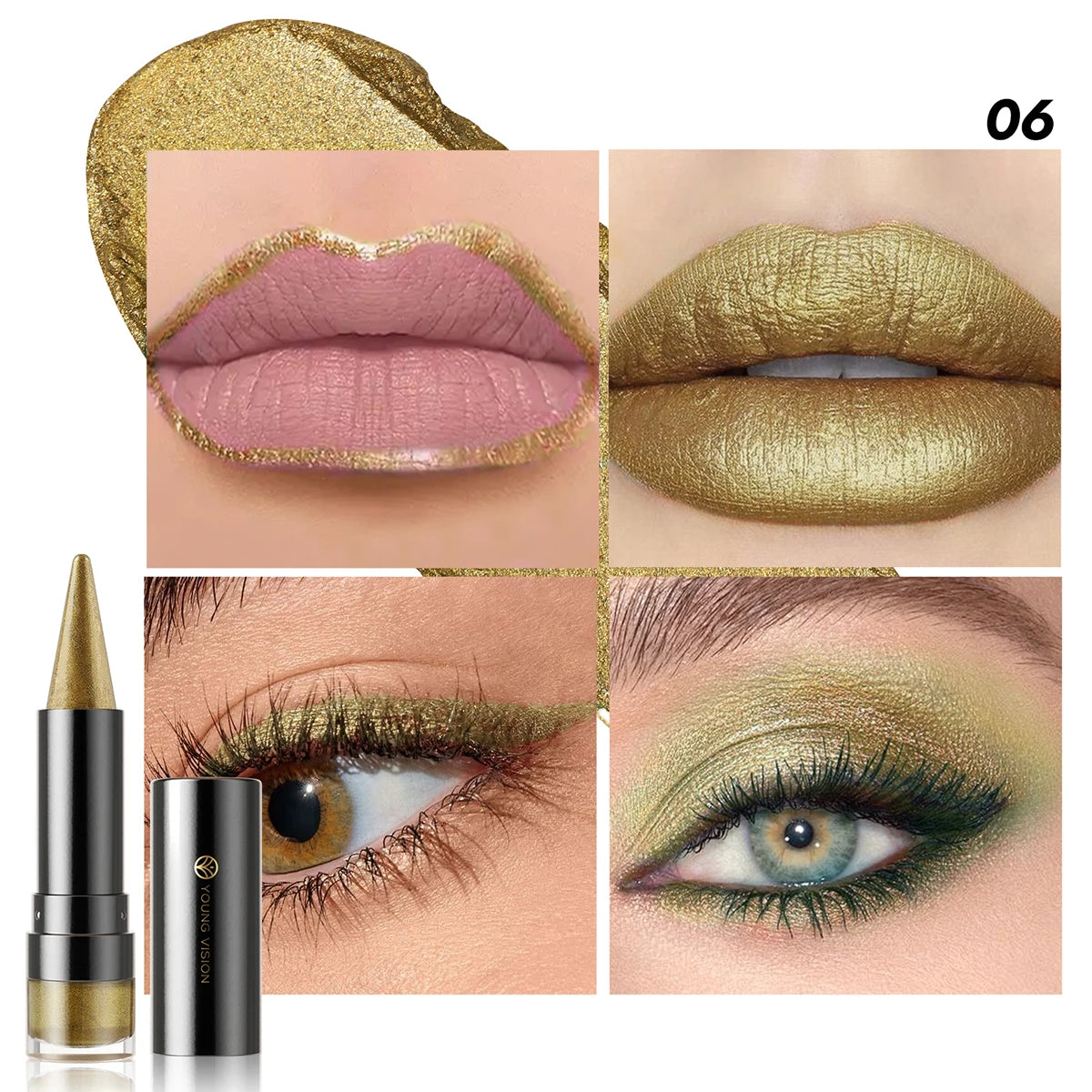 Dual-Finish Lipstick Set with 6 Colors Matte Pearl Waterproof Kiss-Proof