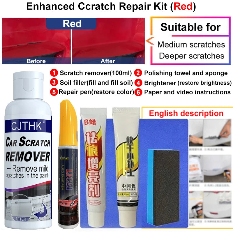 Car Scratch Remover Polish Kit for Auto Body Repair and Paint Care