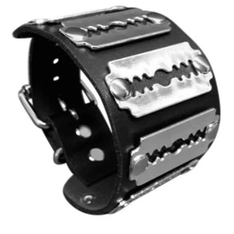 Halloween Punk Gothic PU Leather Bracelet Party Costume Accessory