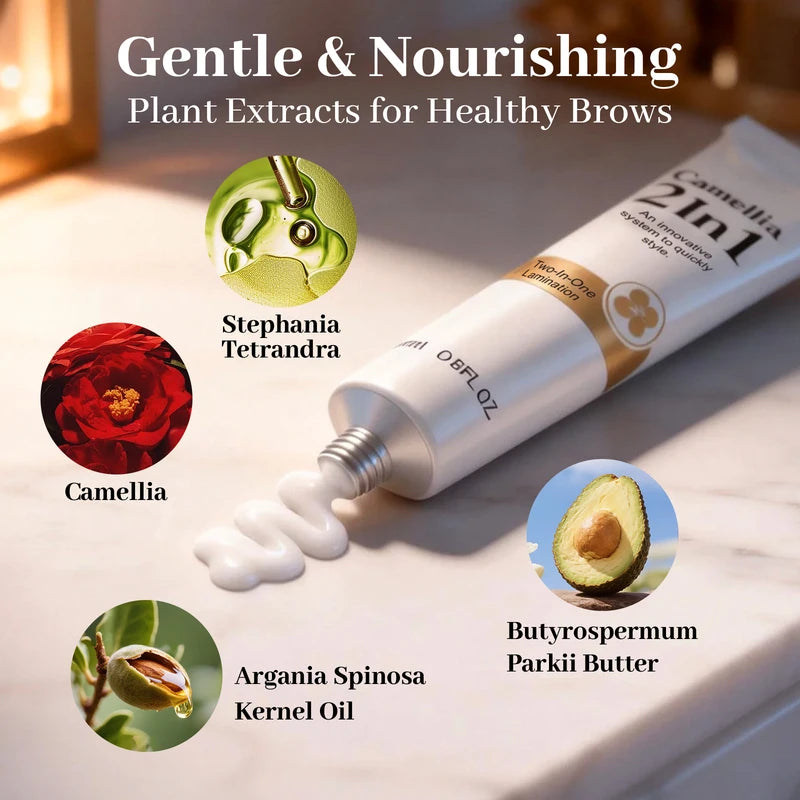 Camellia 2-in-1 Eyebrow Lamination & Shaping Kit - Refreshing Makeup Set