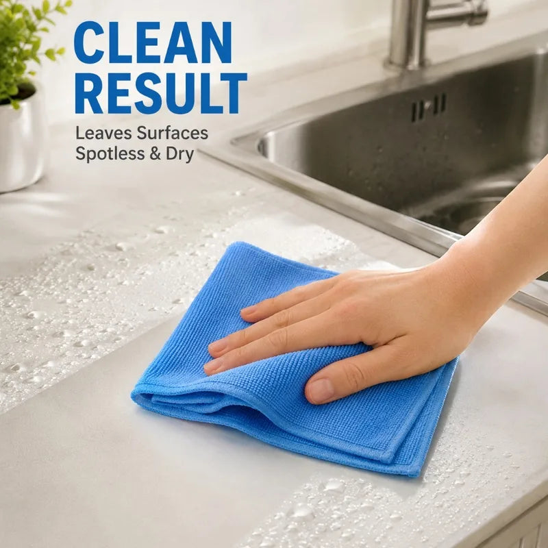 Reusable Microfiber Cleaning Cloths Set - Absorbent Dish Towels for Kitchen Bathroom Car