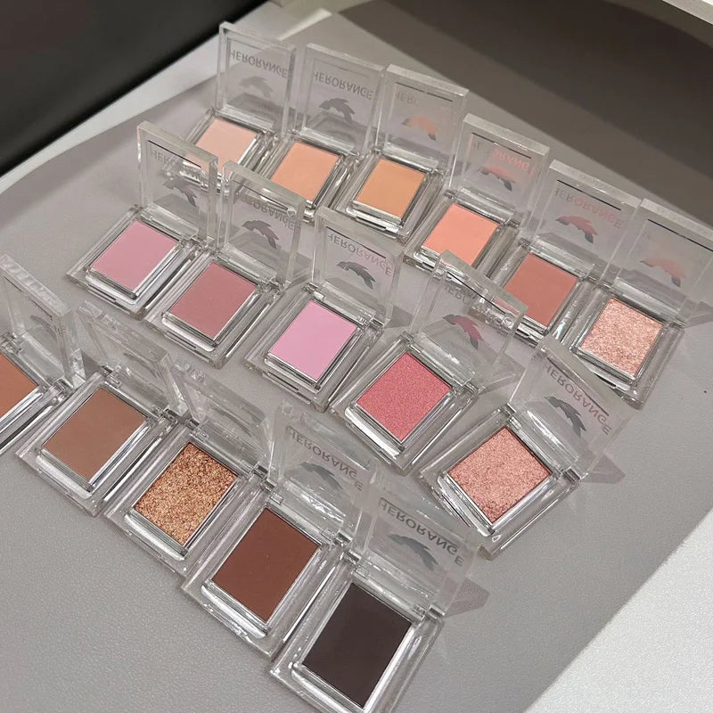 Matte Shimmer Eyeshadow Powder Face Highlighter & Contour Makeup Set Waterproof Long-Lasting