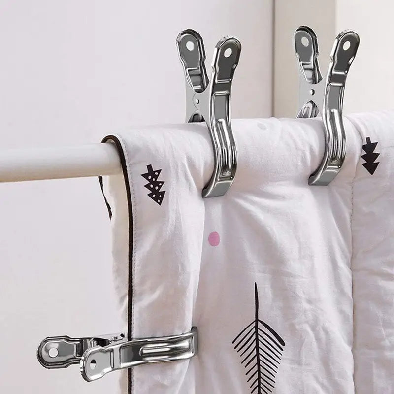 Heavy Duty Metal Clothespins Set - Stainless Steel Towel Clips for Beach & Outdoor Use