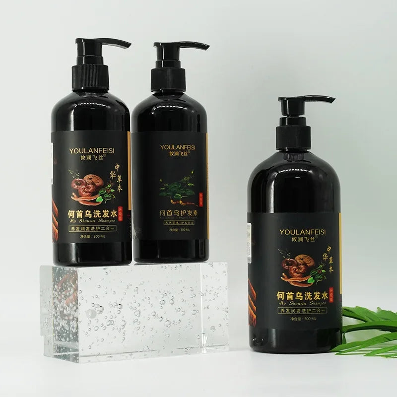 Herbal Polygonum Multiflorum Hair Shampoo for Damaged & Gray Hair - Moisturizing & Repairing