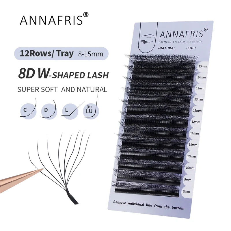Premade 8D W Shape Volume Lash Extensions - Natural Soft False Eyelashes